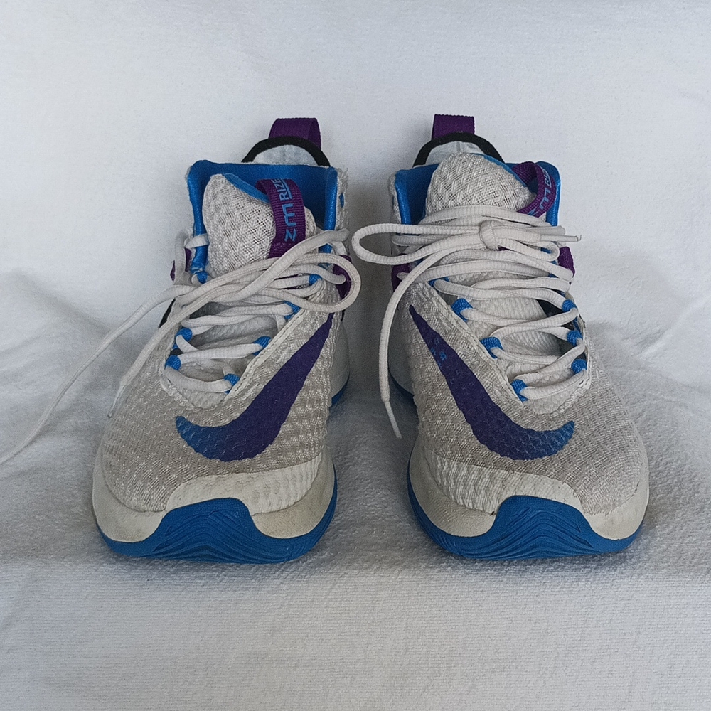 Nike Zoom Rize Men's 7Y White Blue Mesh Basketball Shoes Sneakers